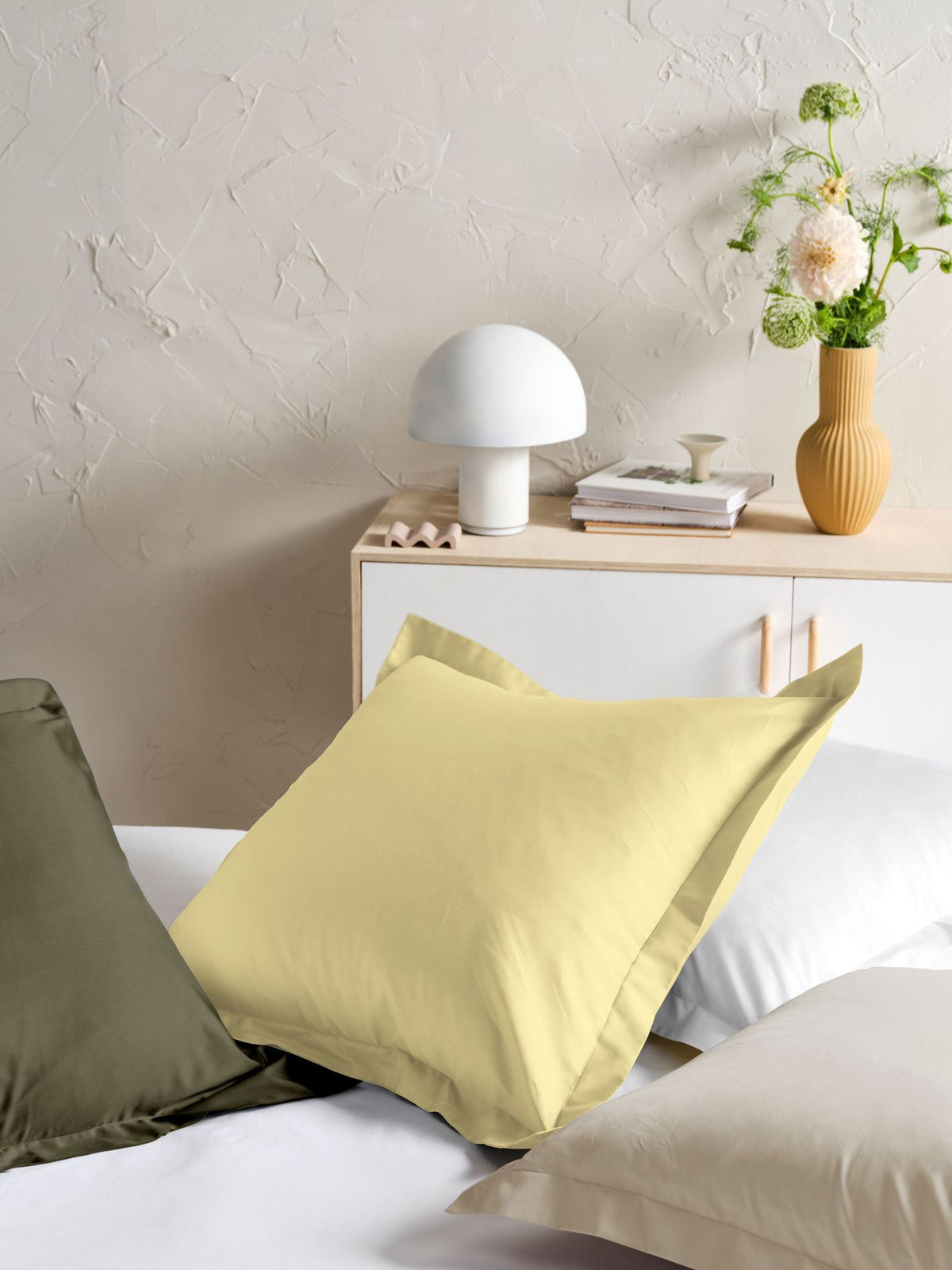 European Pillowcase - 500 Thread Count Cotton Sateen Augusta White