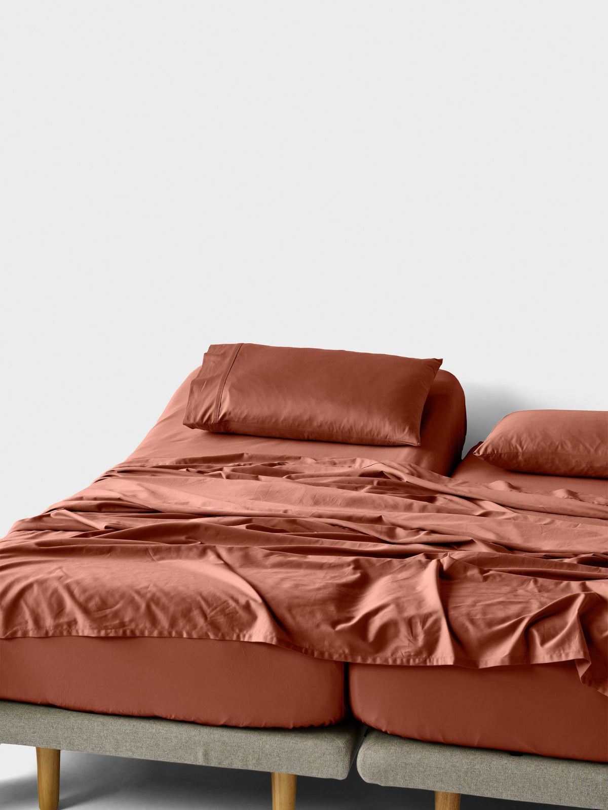 Sheet Set - 500 Thread Count Cotton Sateen Augusta Brick - Split King