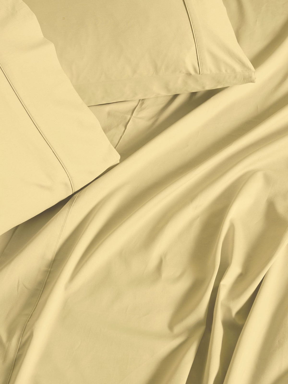 Pillowcase - 500 Thread Count Cotton Sateen Augusta Daffodil Linen House - King