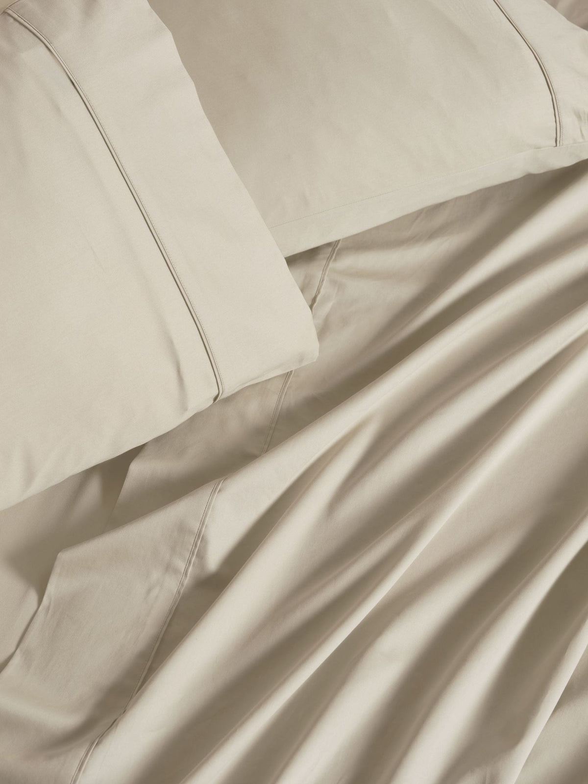 Sheet Set - 500 Thread Count Cotton Sateen Augusta Natural Linen House - Single