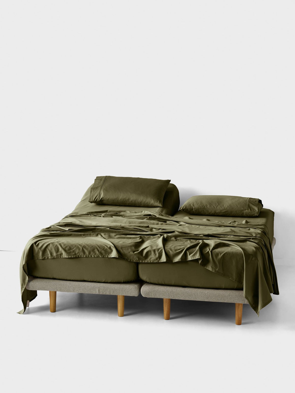 Sheet Set - 500 Thread Count Cotton Sateen Augusta Olive - Split King