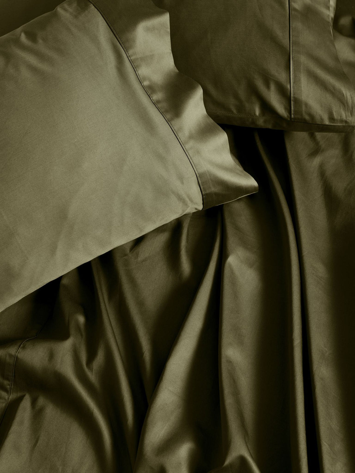 Sheet Set - 500 Thread Count Cotton Sateen Augusta Olive Linen House - King