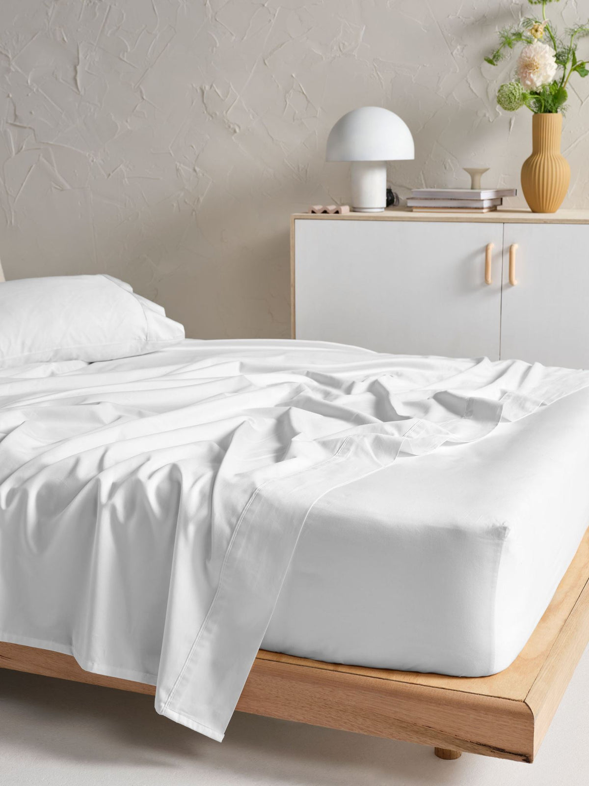 Flat Sheet - 500 Thread Count Cotton Sateen Augusta White - Deluxe King