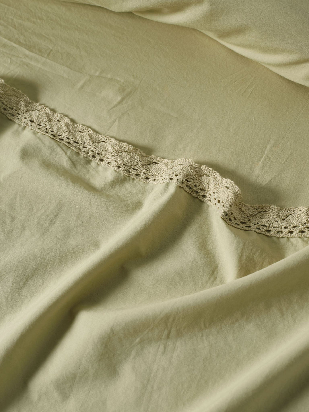Sheet Set - 250 Thread Count Washed Organic Cotton Marion Pistachio - King Green