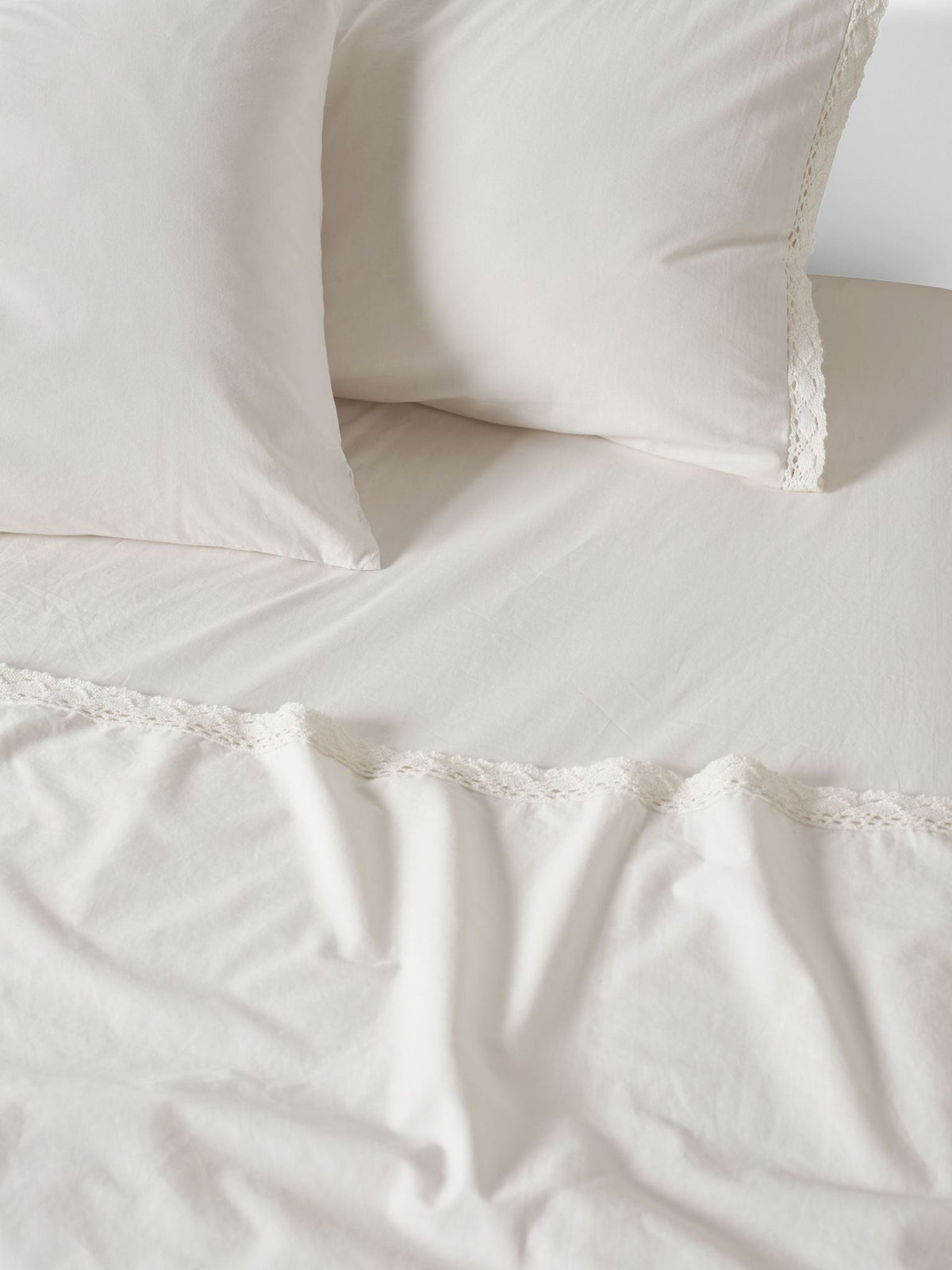 Sheet Set - 250 Thread Count Washed Organic Cotton Marion Vanilla - King White