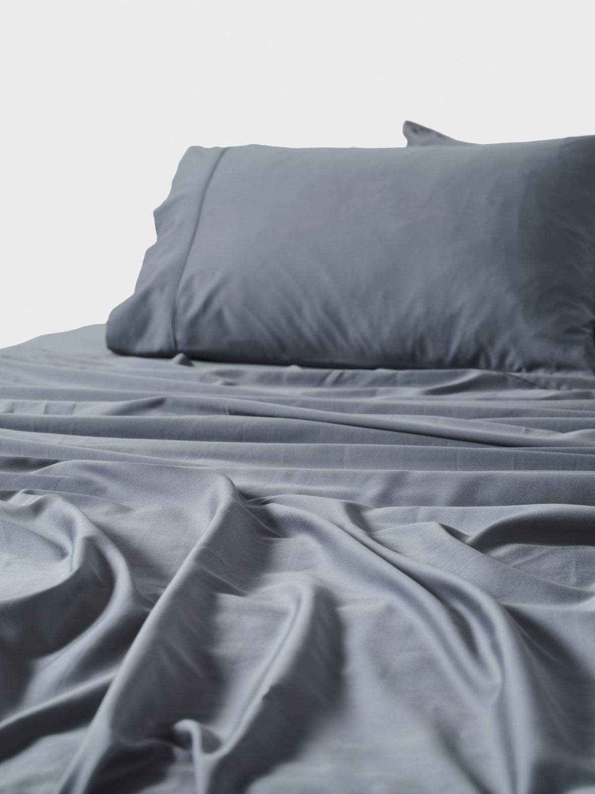 Pillowcase 400 Thread Count Bamboo Cotton Nara Bluestone - Standard Blue