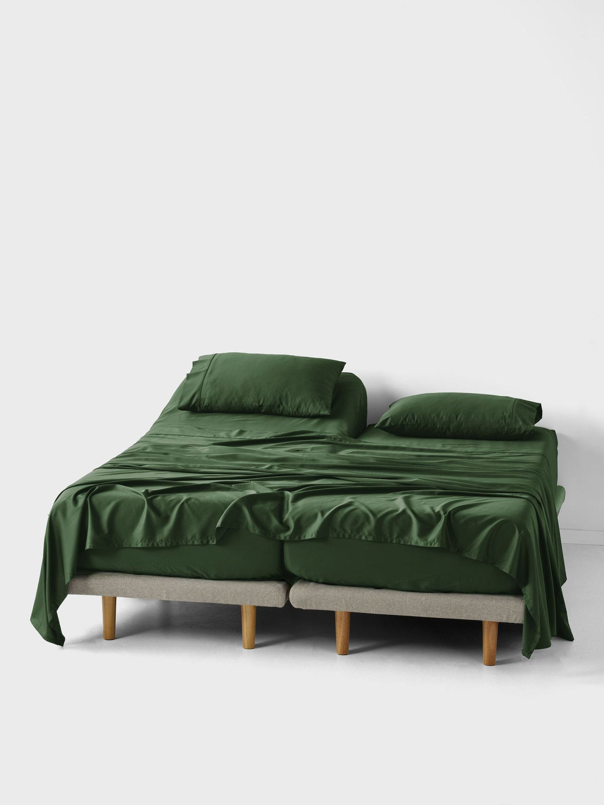 Sheet Set - 400 Thread Count Bamboo Cotton Nara Forest - Split King Green