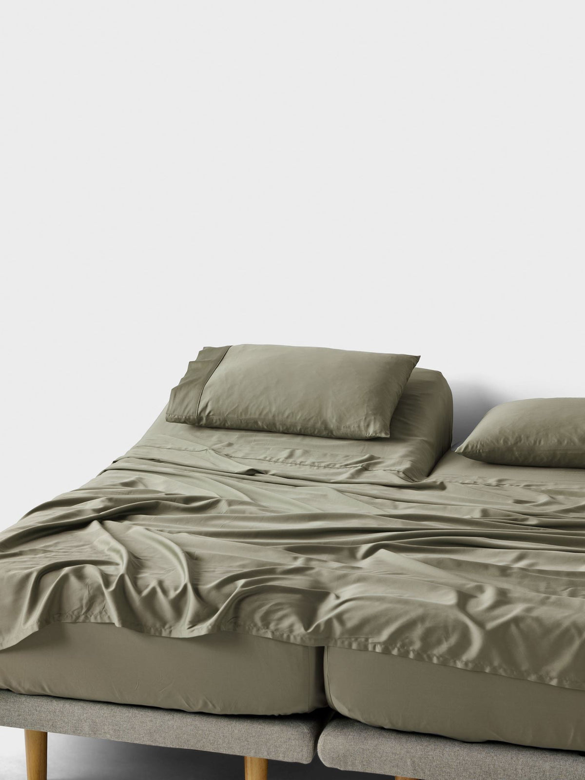 Sheet Set - 400 Thread Count Bamboo Cotton Nara Moss - Split King Green