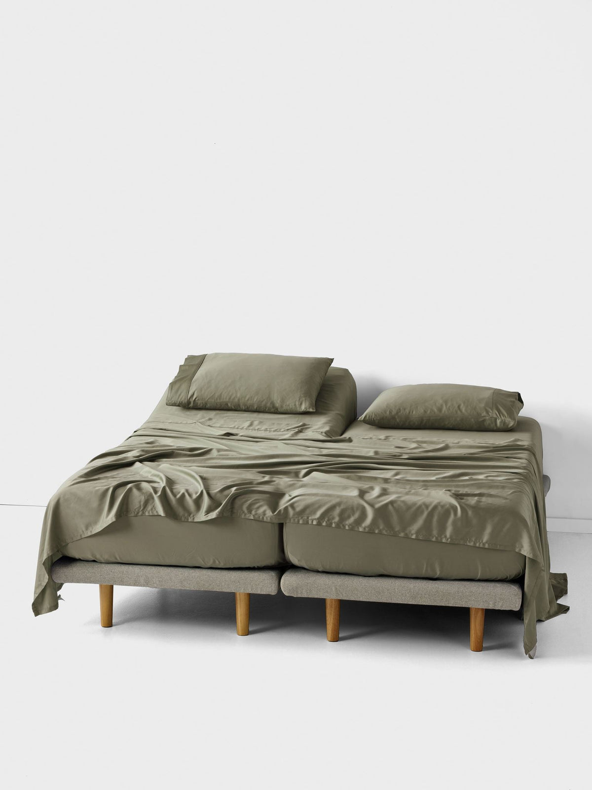 Sheet Set - 400 Thread Count Bamboo Cotton Nara Moss - Split King Green