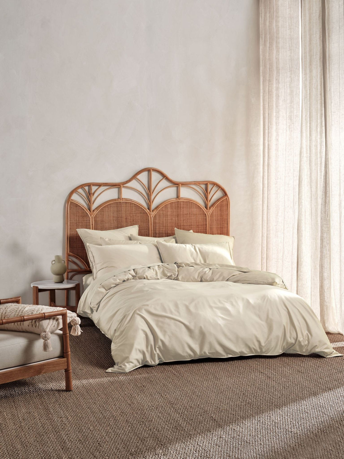 Quilt Cover Set - 400 Thread Count Bamboo Cotton Nara - Double Natural
