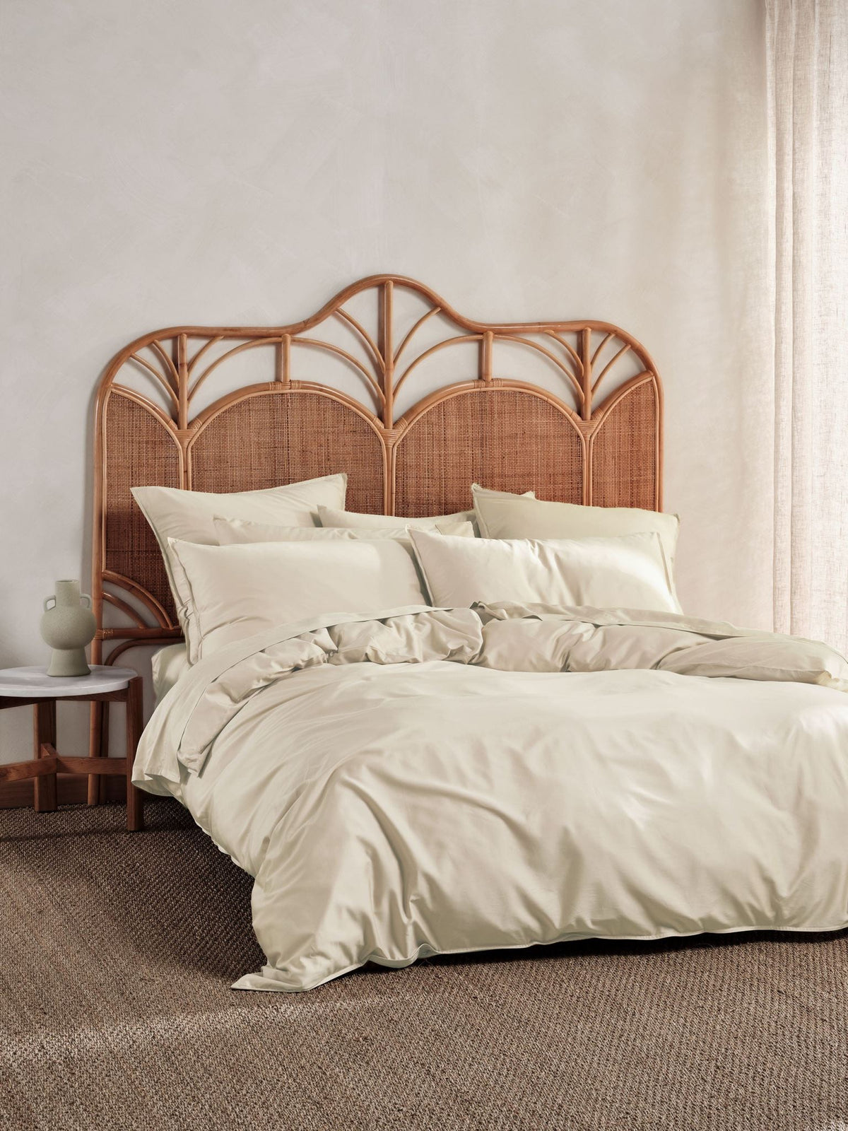 Quilt Cover Set - 400 Thread Count Bamboo Cotton Nara - Single Natural