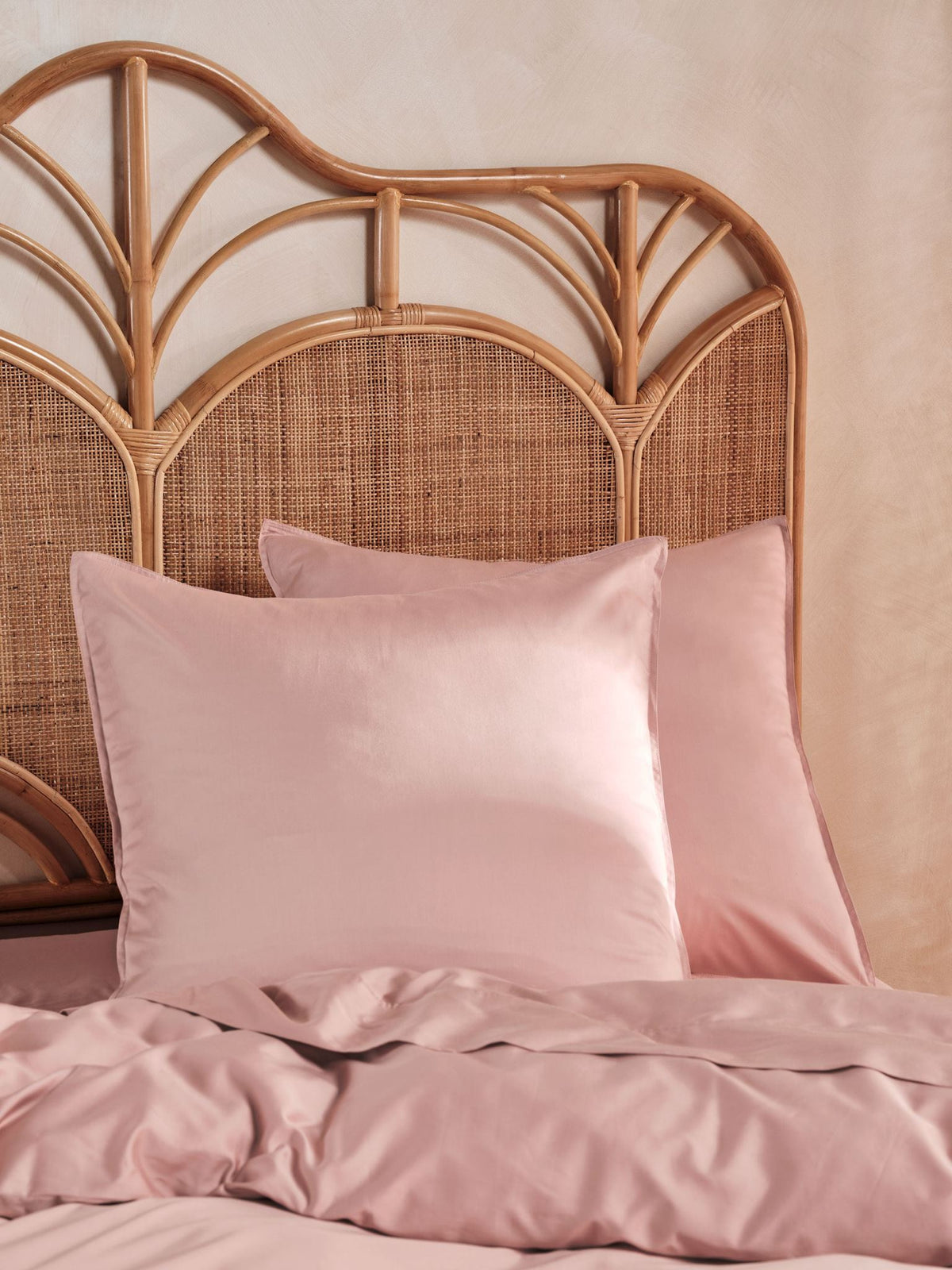 European Pillowcase - 400TC Bamboo Cotton Nara Rose - 65cm x 65cm Pink