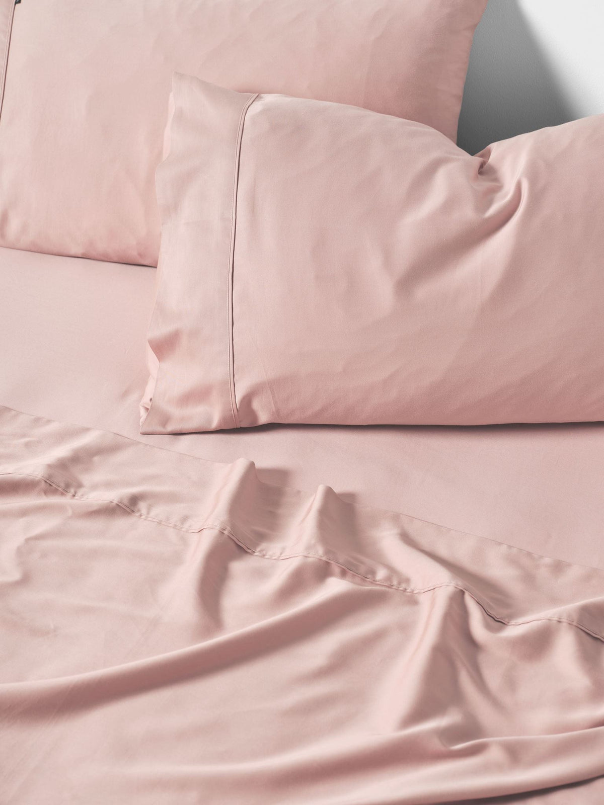 Sheet Set - 400 Thread Count Bamboo Cotton Nara Rose Linen House - Double Pink