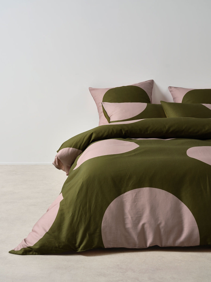 Quilt Cover Set - Pluto Olive Linen House - Double Green
