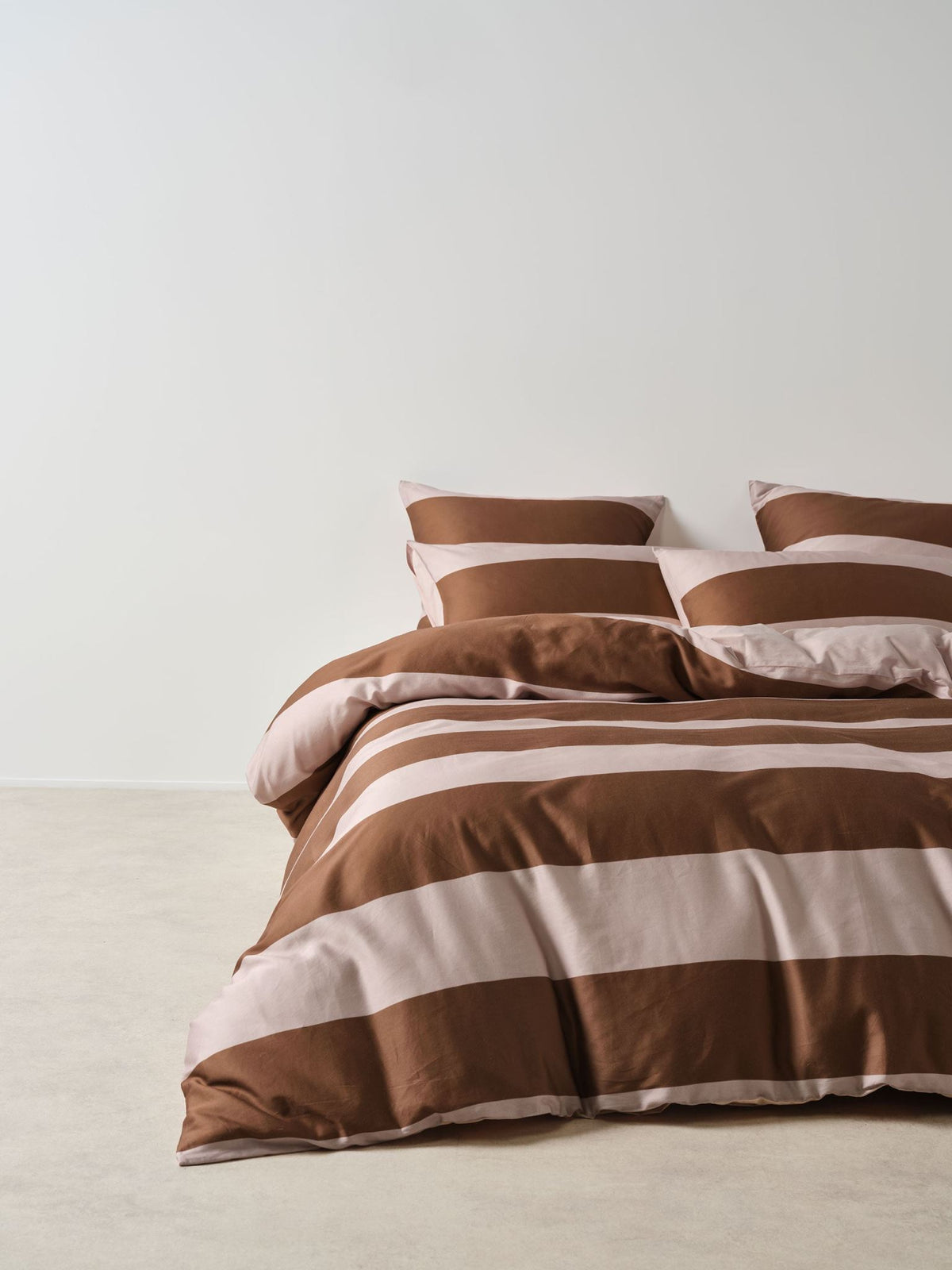 Quilt Cover Set - Rugby Stripe Orchid Linen House - Single Purple
