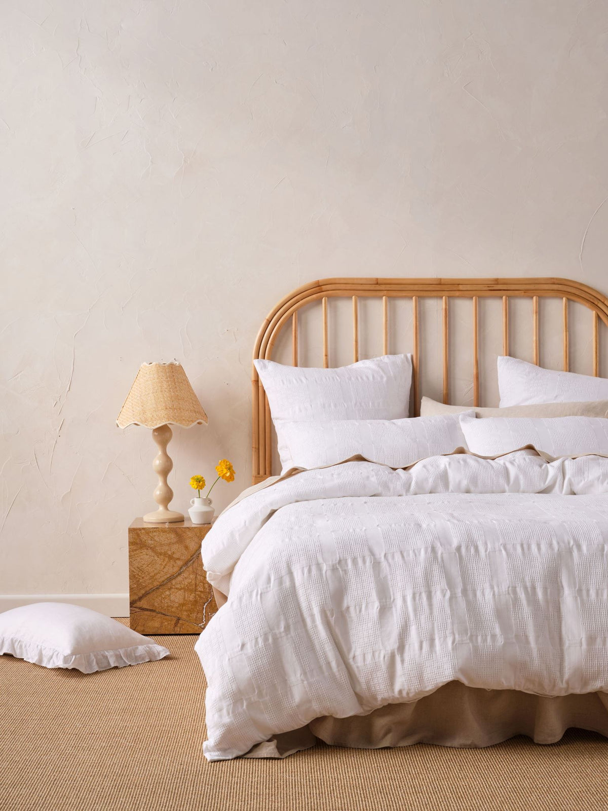 Quilt Cover Set - Seren Linen House - Super King White