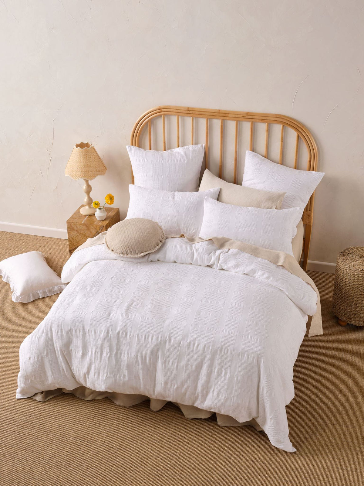 Quilt Cover Set - Seren Linen House - Super King White