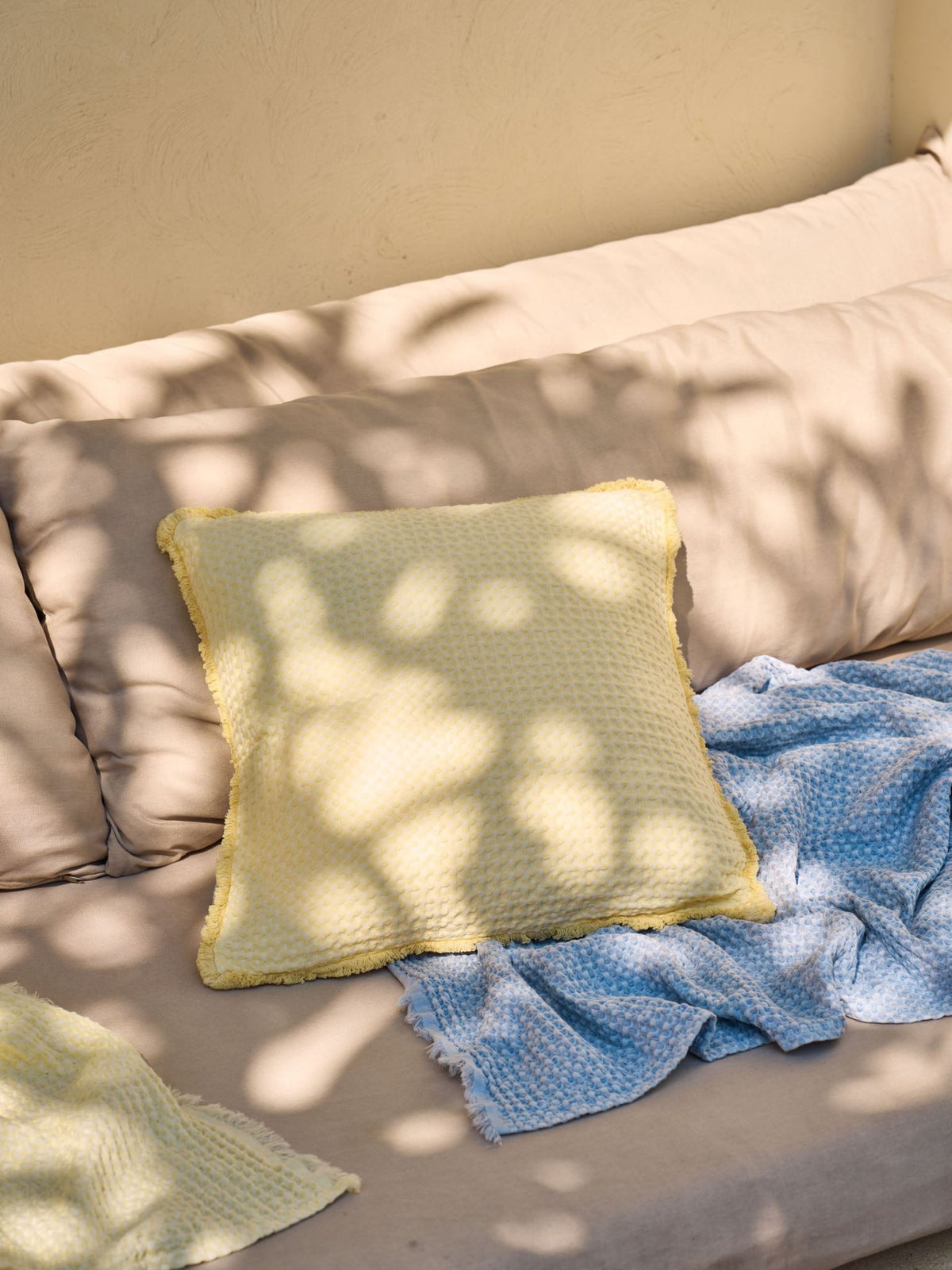 Cushion - Saltwater Butter 45X45cm Linen House - 45cm x 45cm Yellow