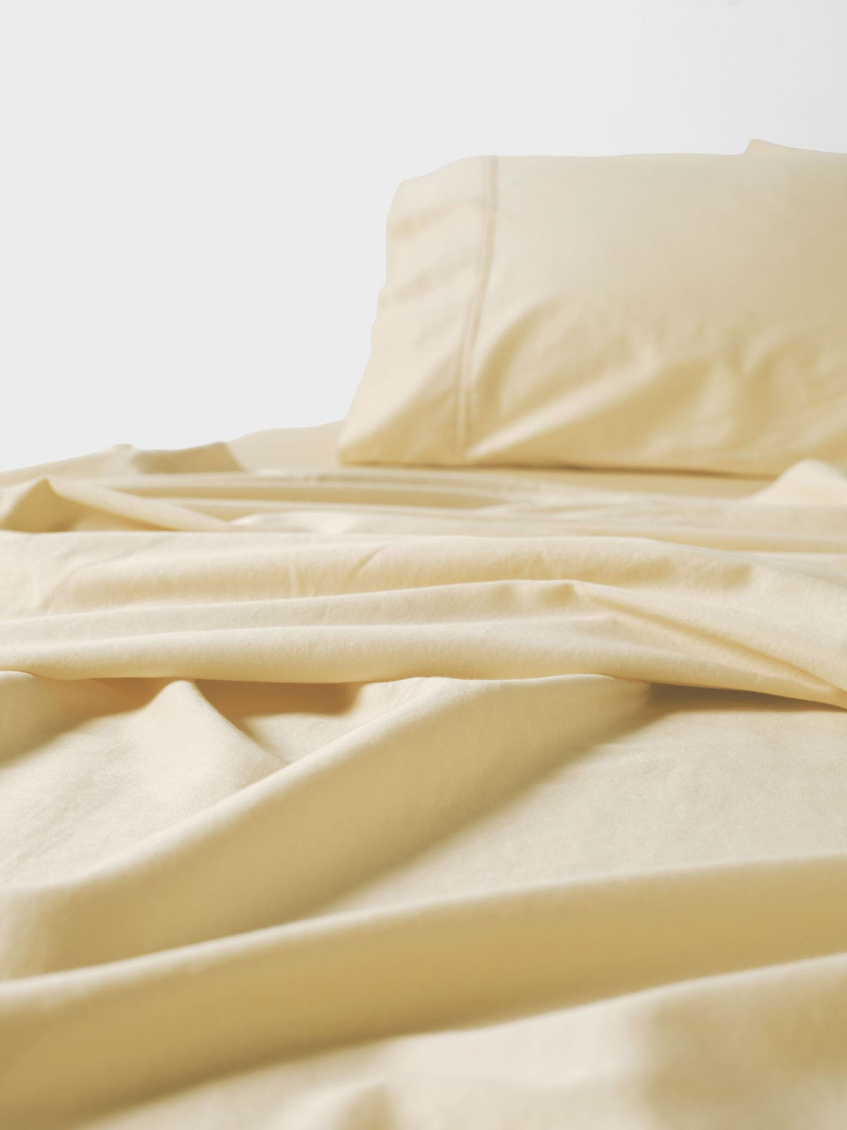 Sheet Set - Surf Wash Butter 400 Thread Count Linen House - Super King Yellow