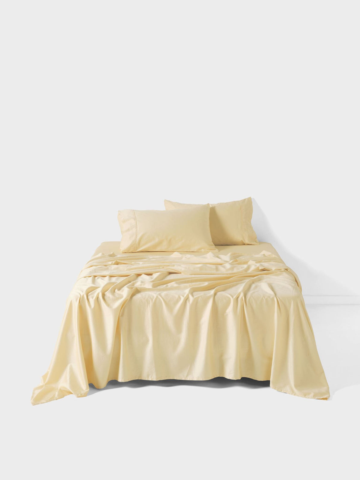 Sheet Set - Surf Wash Butter 400 Thread Count Linen House - Queen Yellow