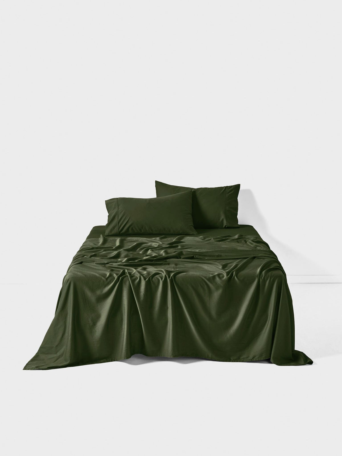 Sheet Set - Surf Wash Fern 400 Thread Count Linen House - Super King Green