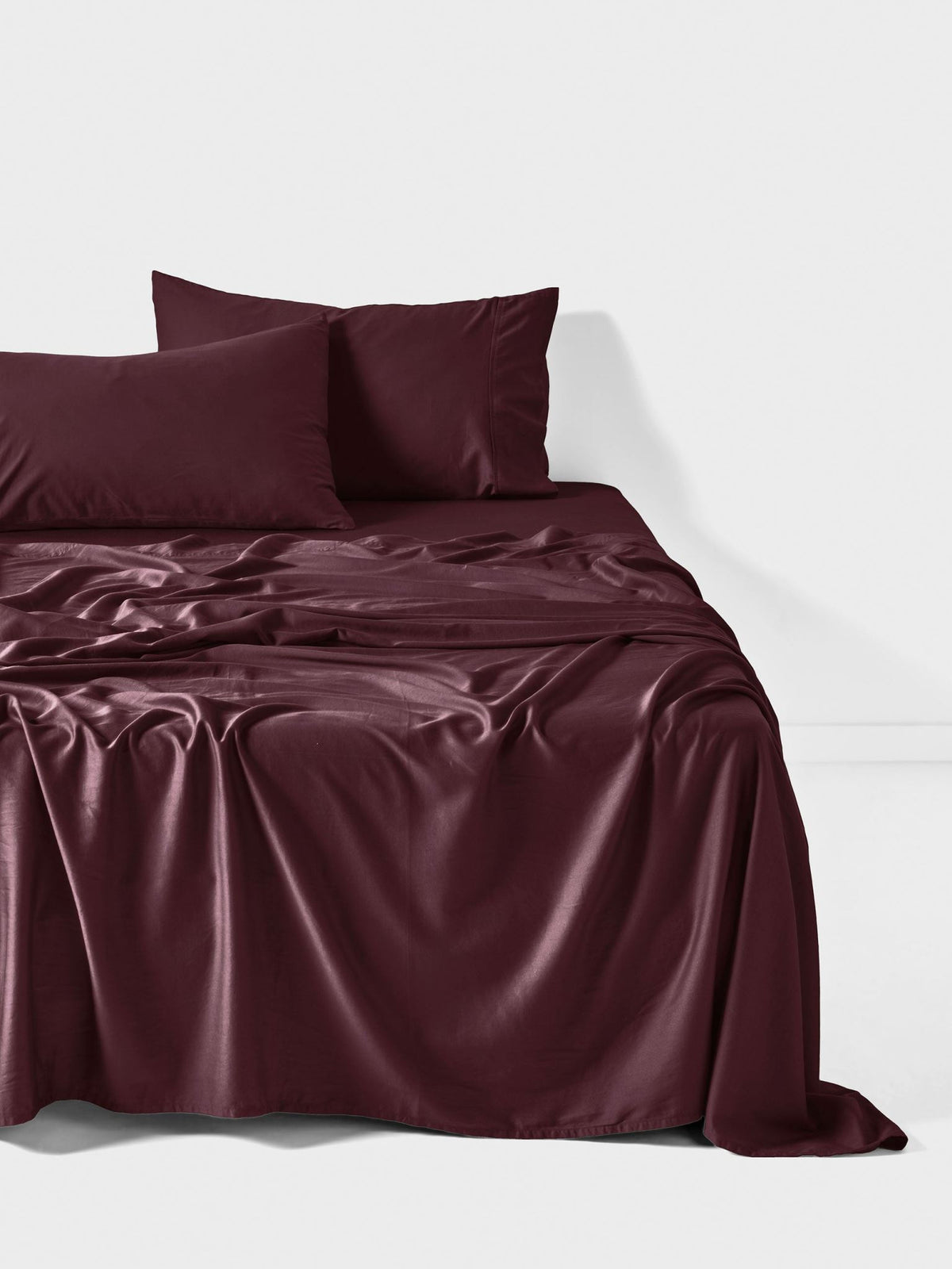 Sheet Set - Surf Wash Plum 400 Thread Count Linen House - Super King Purple