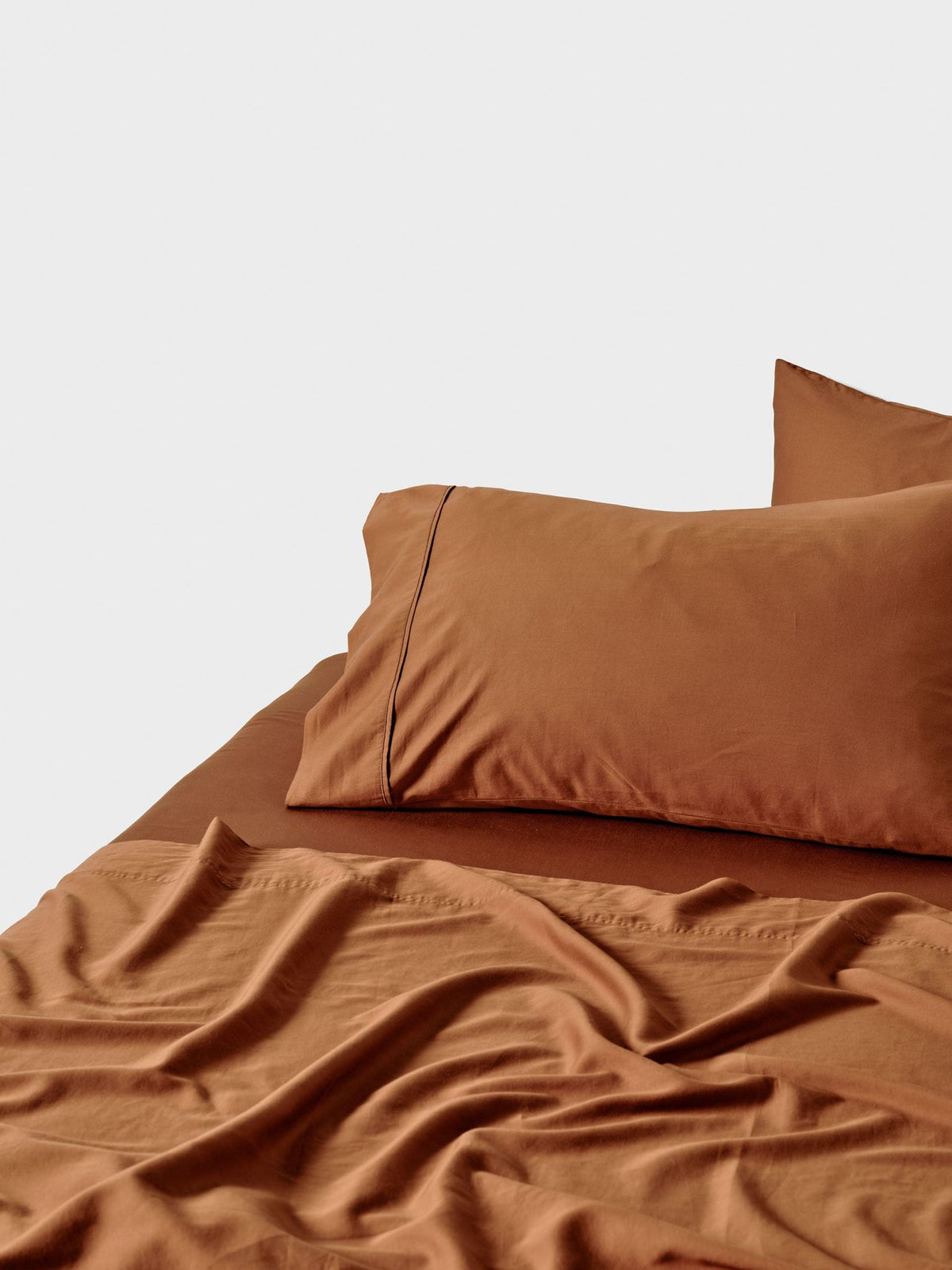Sheet Set - Surf Wash Rust 400 Thread Count Linen House - Queen Brown