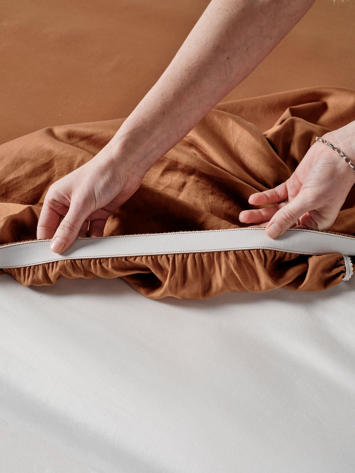 Sheet Set - Surf Wash Rust 400 Thread Count Linen House - Single Brown