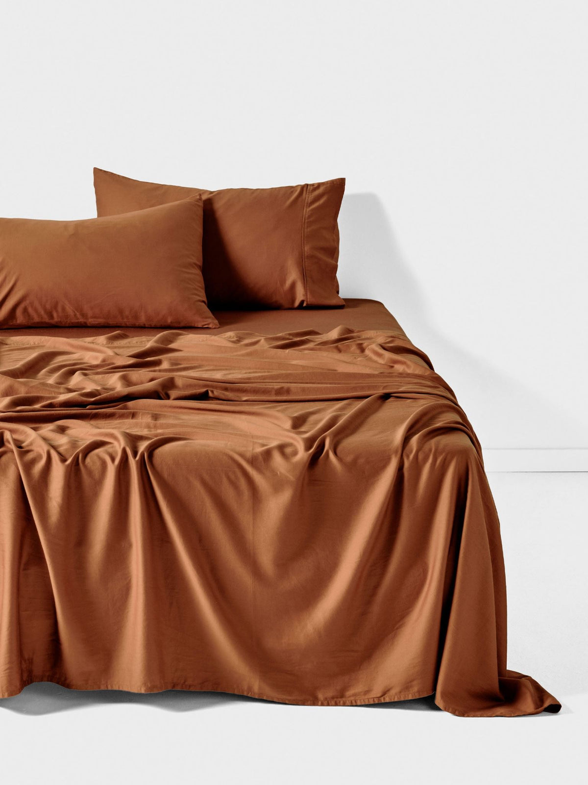 Sheet Set - Surf Wash Rust 400 Thread Count Linen House - King Brown