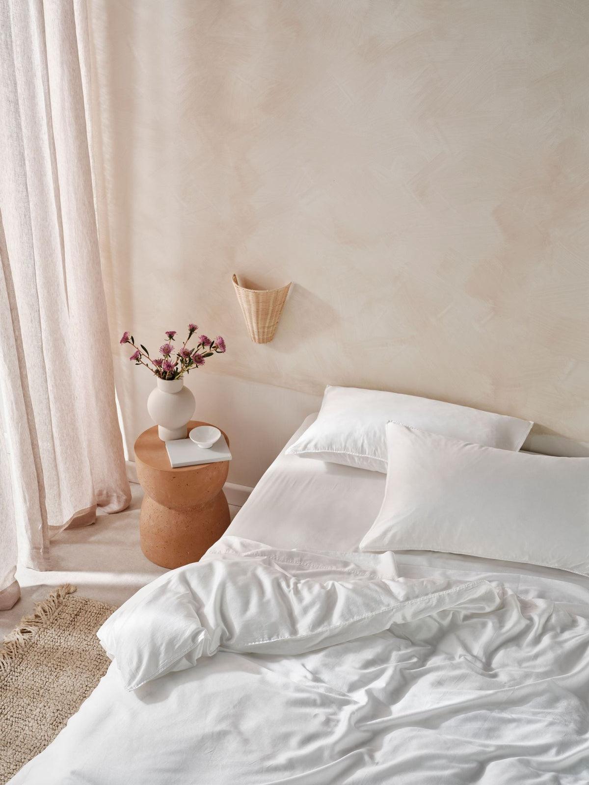 Quilt Cover Set - Surf Wash White 400 Thread Count Linen House - Super King