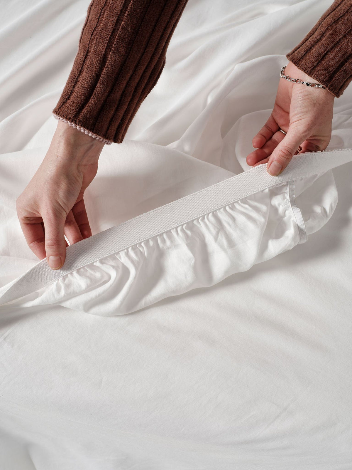 Sheet Set - Surf Wash White 400 Thread Count Linen House - Queen