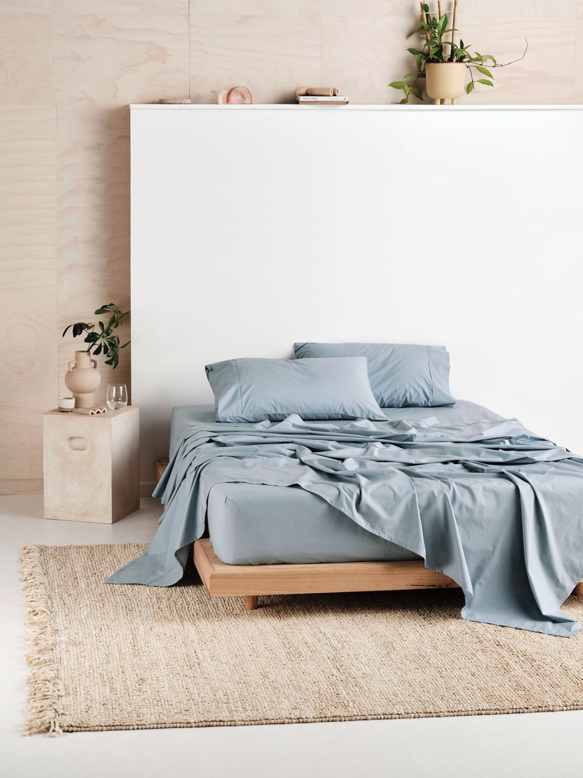 Sheet Set - 300 Thread Count Cotton Percale Vienna - King Single Blue