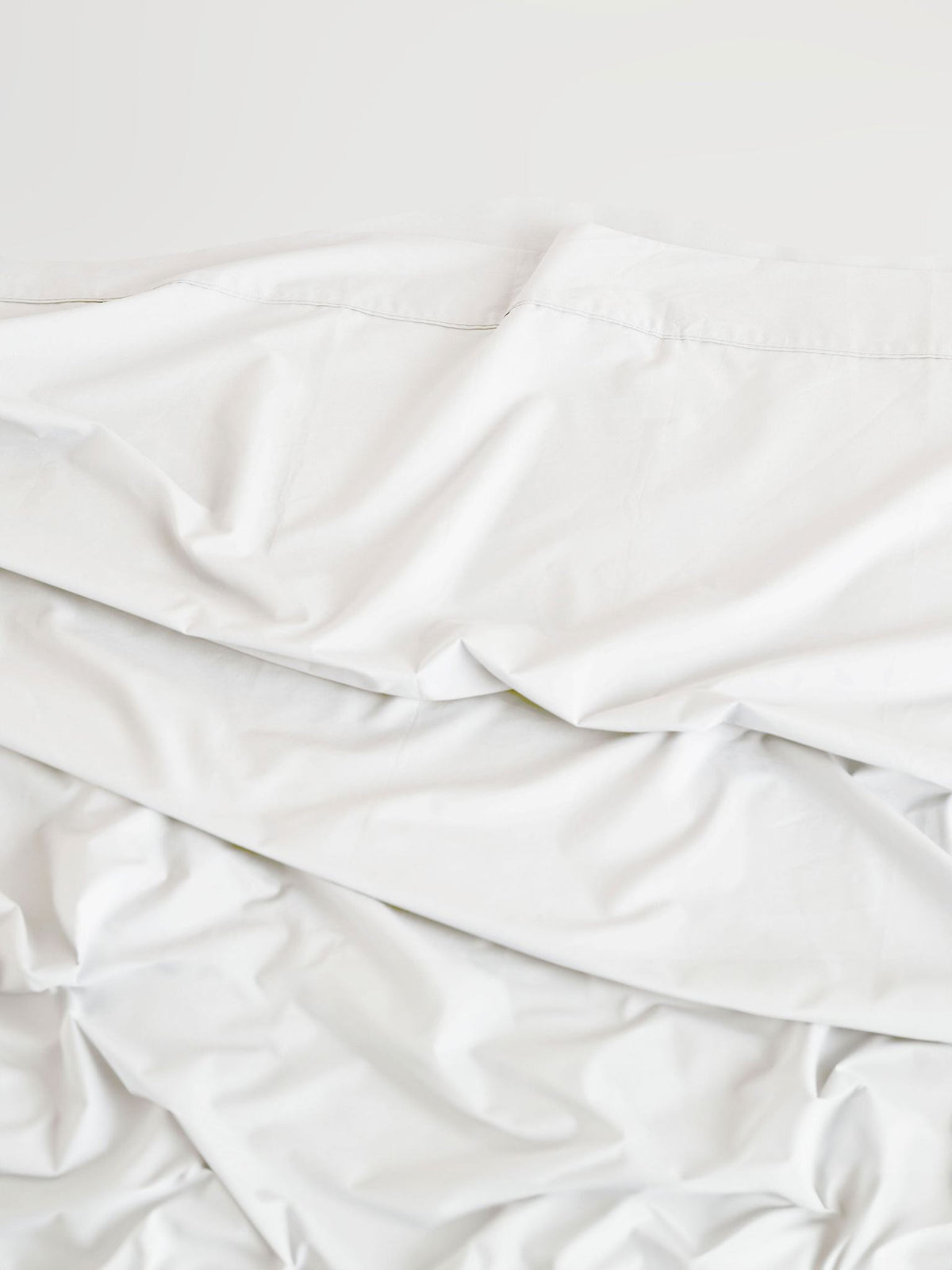 Fitted Sheet - 300 Thread Count Cotton Percale Vienna 50cm - Long Single White