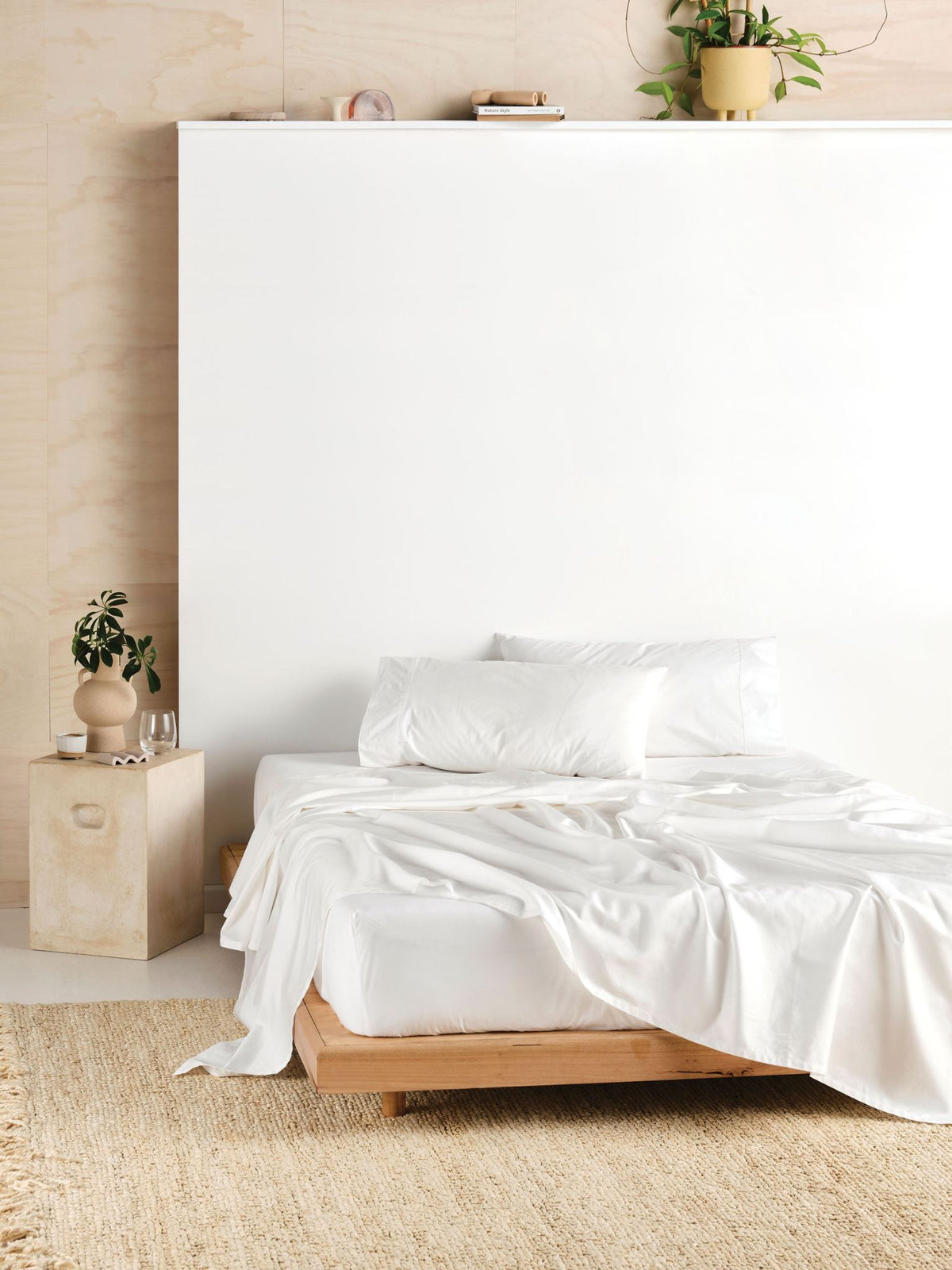 Sheet Set - 300 Thread Count Cotton Percale Vienna - Super King White
