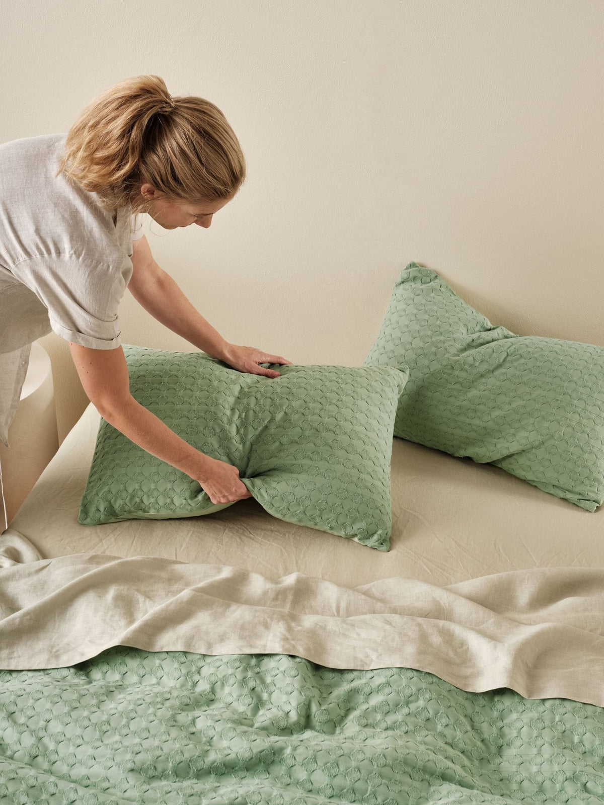 Quilt Cover Set - Vista Linen House - Queen Green