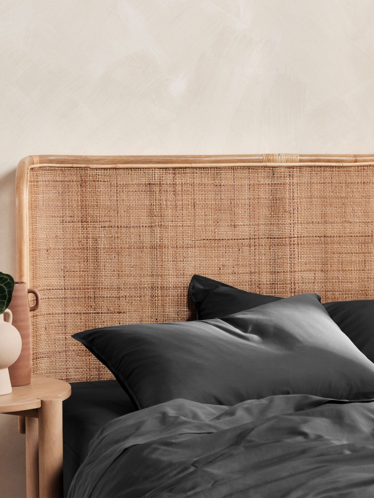 Quilt Cover Set - 400 Thread Count Bamboo Cotton Nara - Double Charcoal