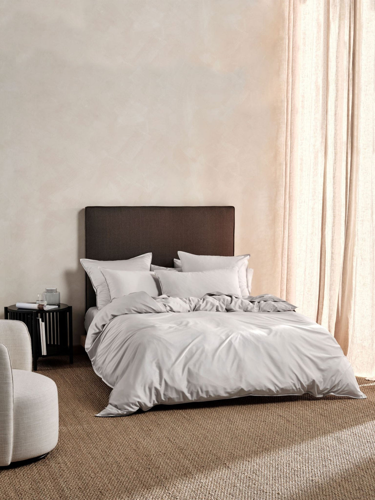 Quilt Cover Set - 400 Thread Count Bamboo Cotton Nara - Super King Silver