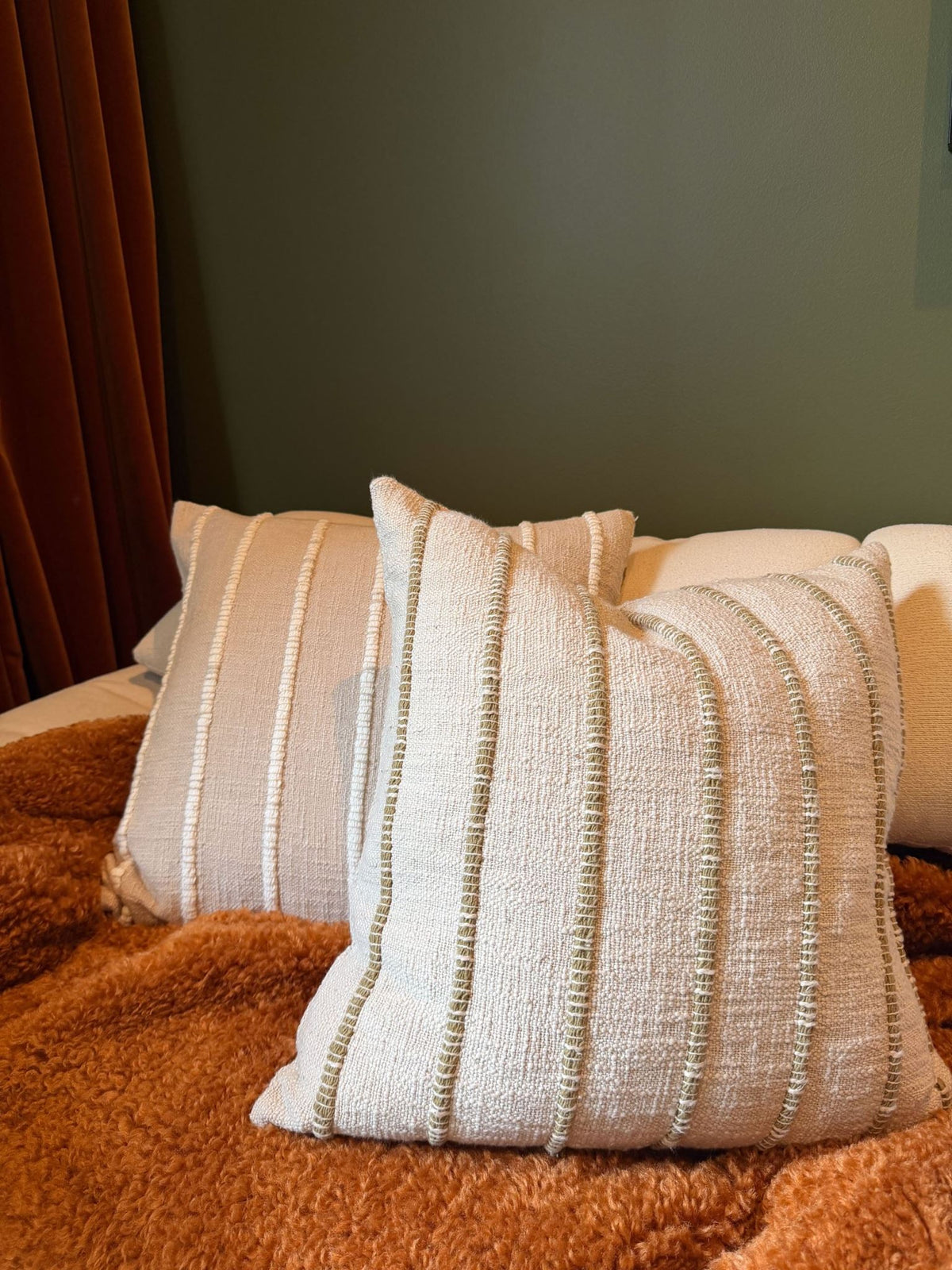 Cushion - Elton Olive 48 x 48cm Linen House - 48cm x 48cm Green