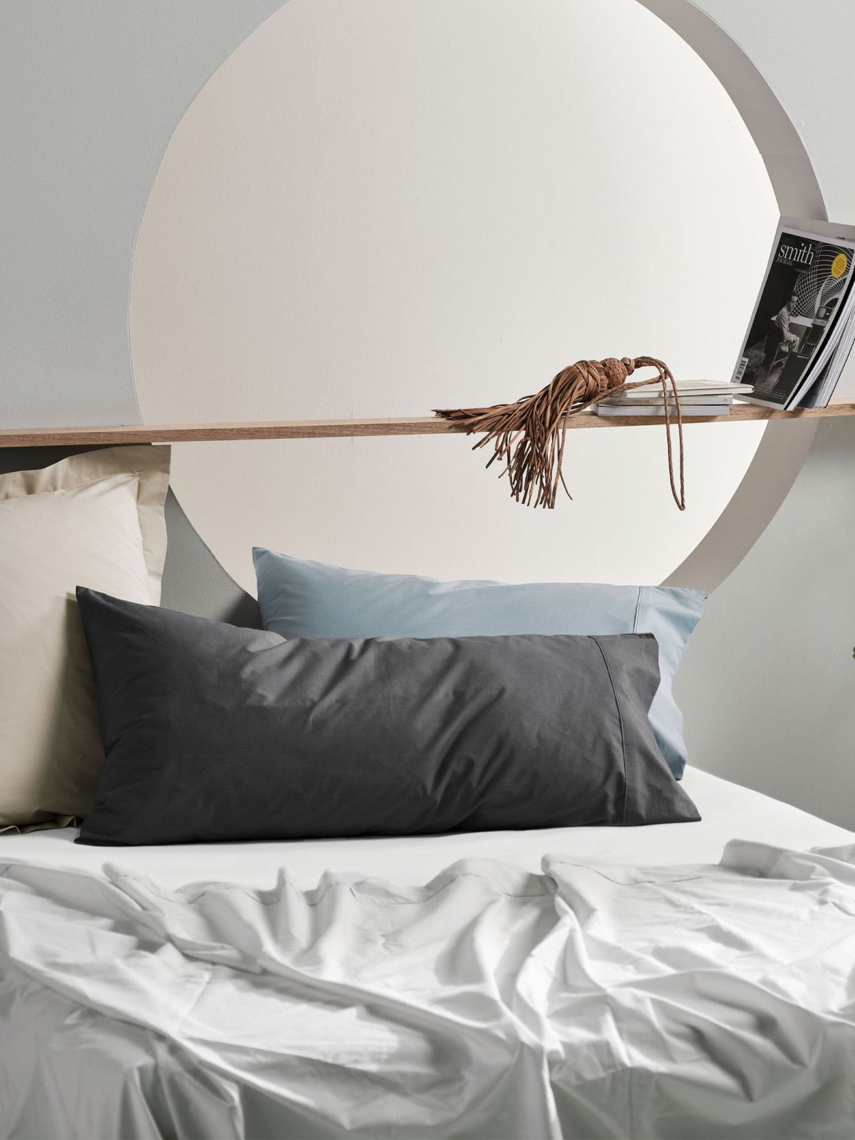 Pillowcase 300 Thread Count Cotton Percale Vienna - Standard Charcoal