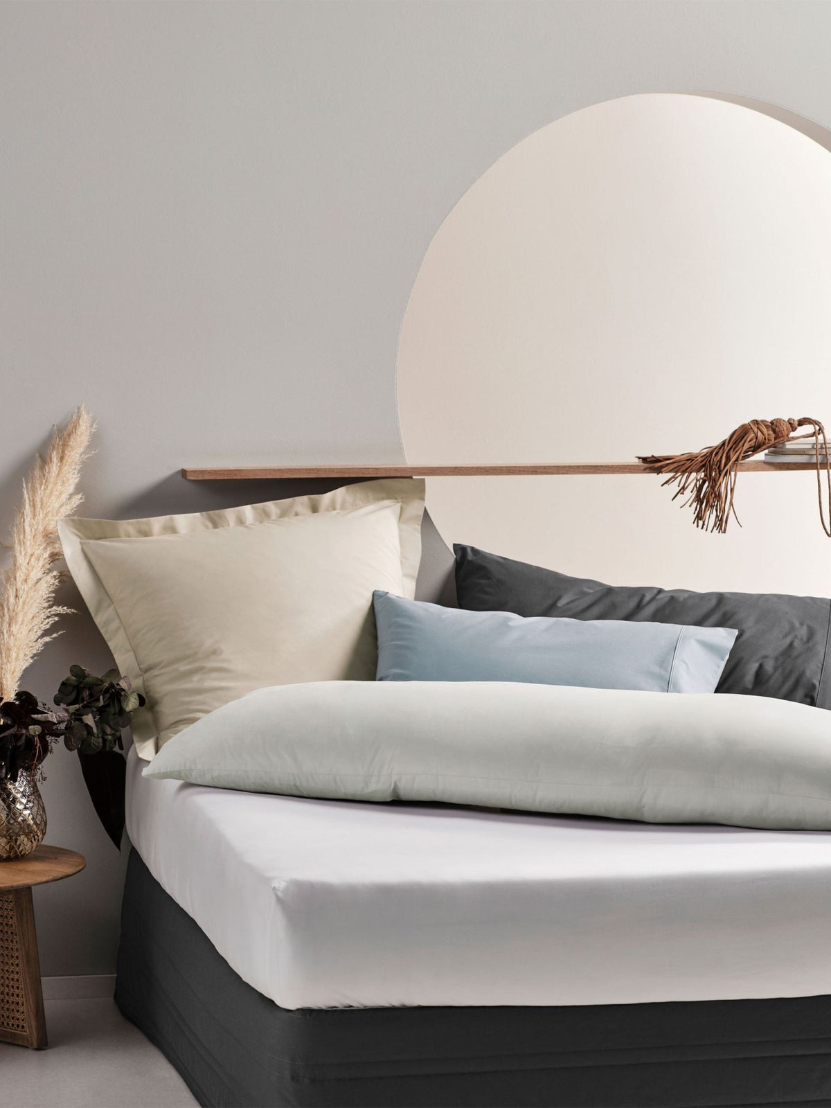 Pillowcase 300 Thread Count Cotton Percale Vienna Linen House - Body White