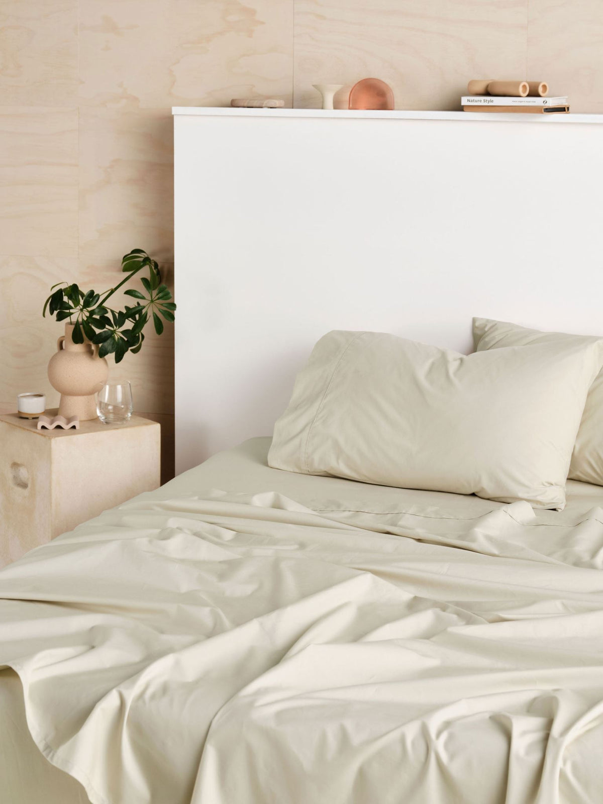 Pillowcase 300 Thread Count Cotton Percale Vienna Linen - Standard Natural