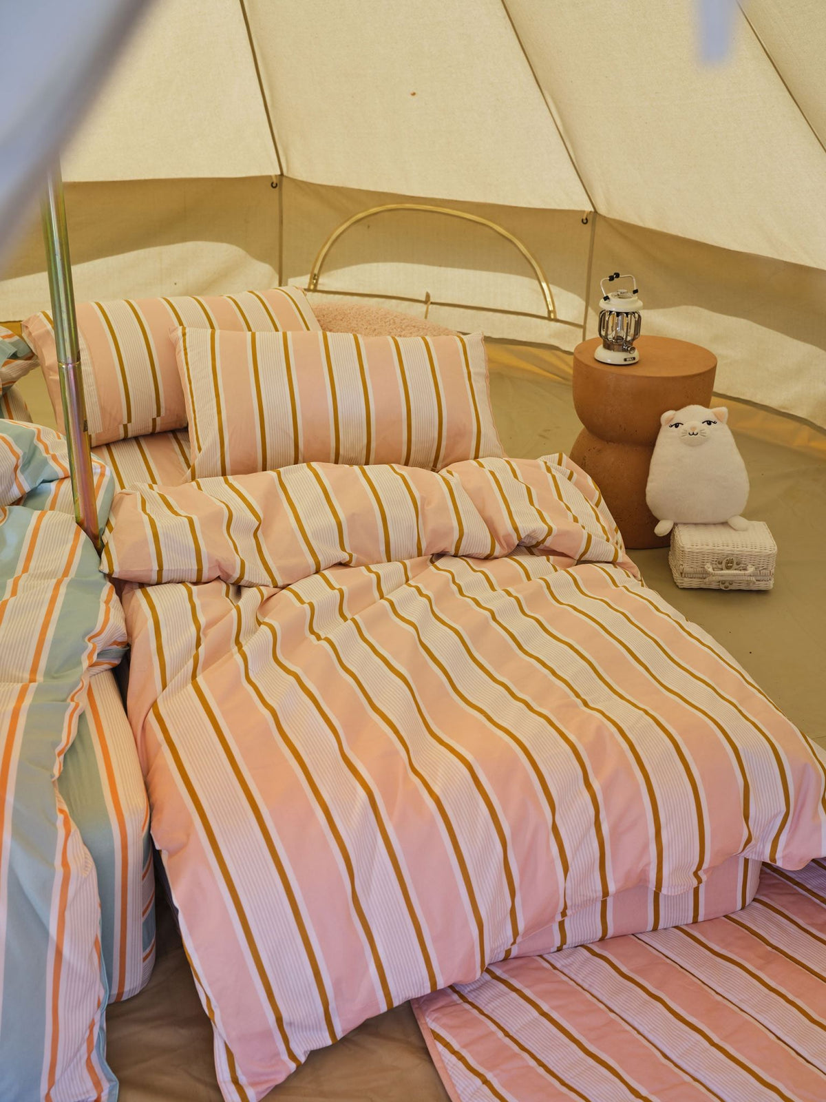 Quilt Cover Set - Sailor Stripe Linen House - Queen Pink