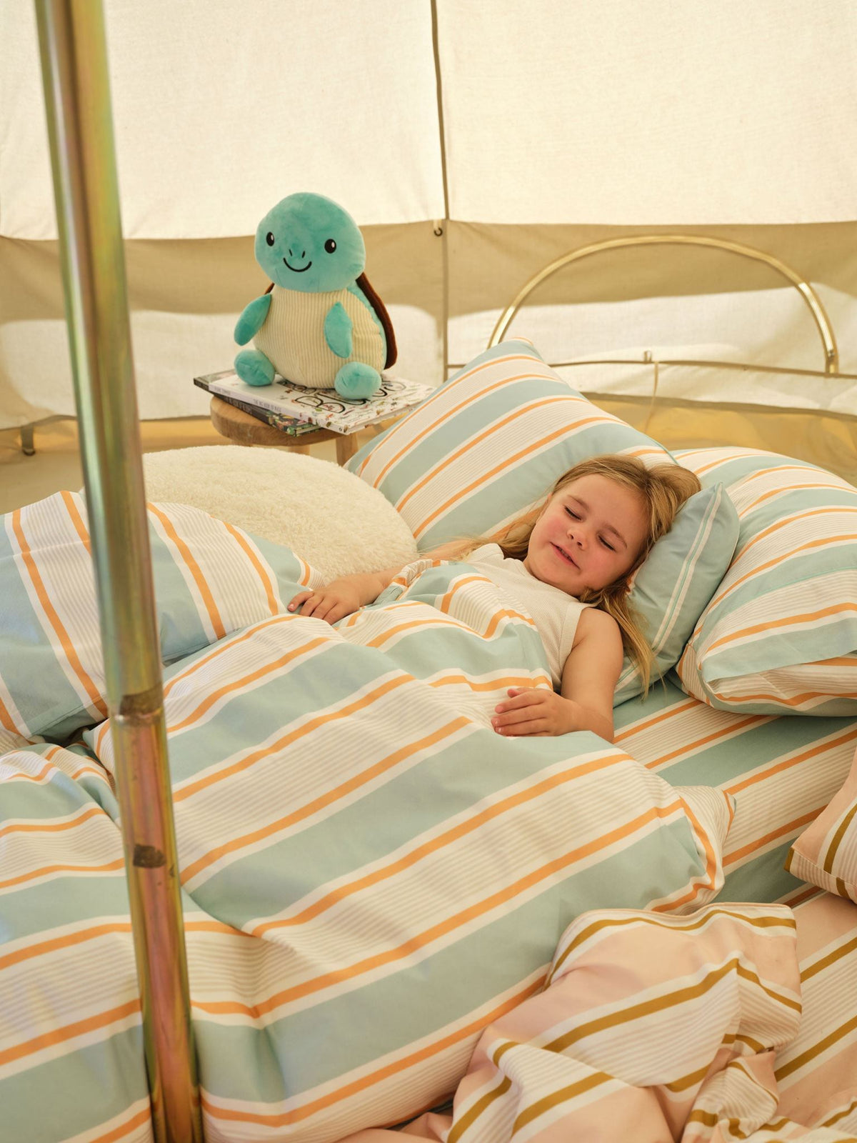 Fitted Sheet - & Pillowcase Set Sailor Stripe Linen House - Double Blue