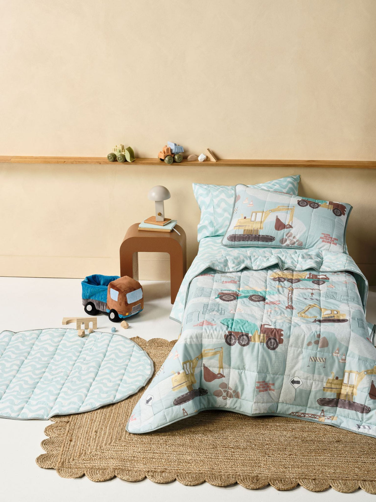 The Big Build Play Mat Linen House - 120cm Blue