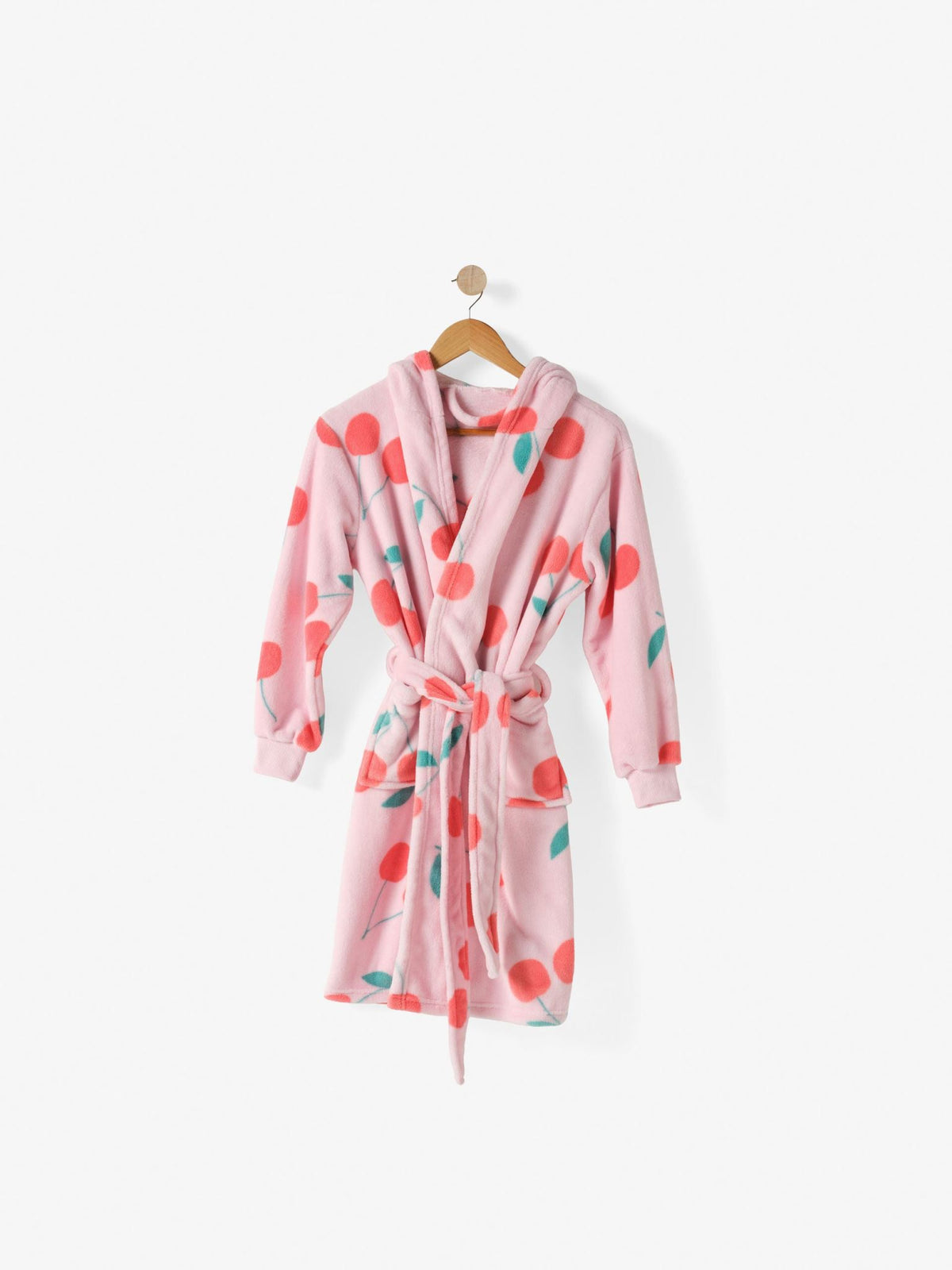 Kids Robe Plush Cherrylicious Linen House - Small Pink