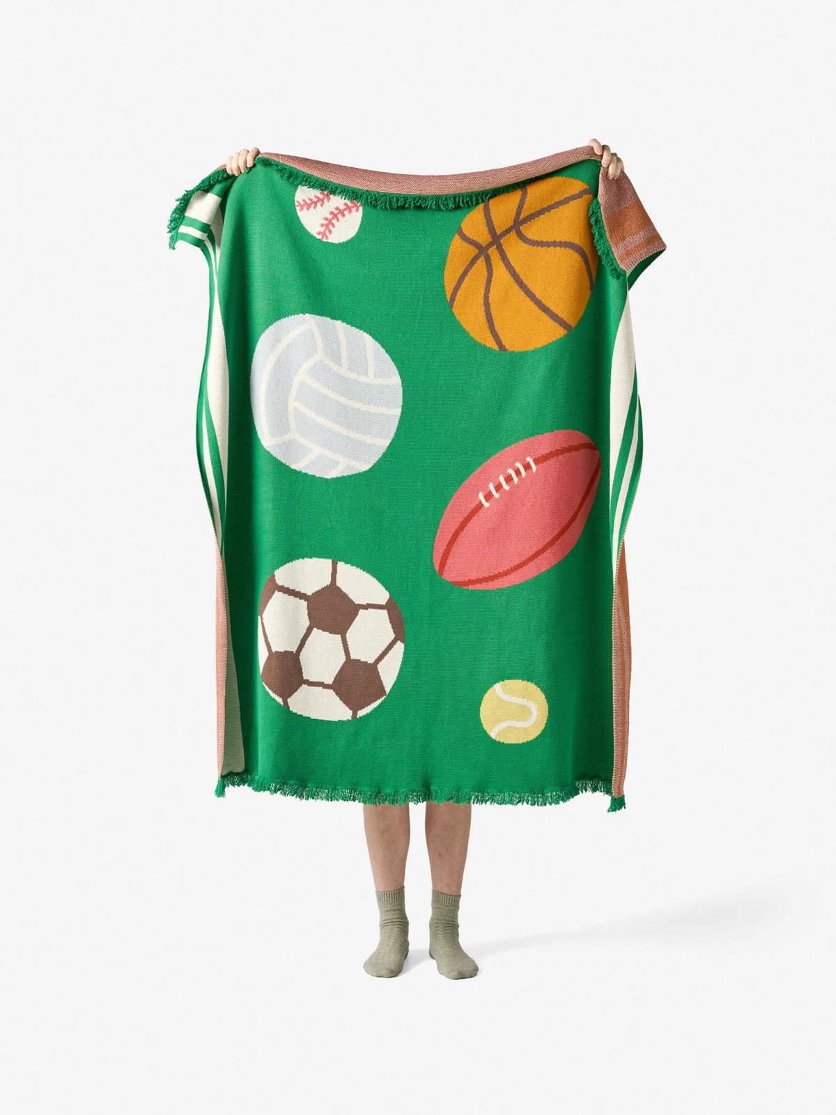 Blanket - Have A Ball Linen House - 120cm x 140cm Green