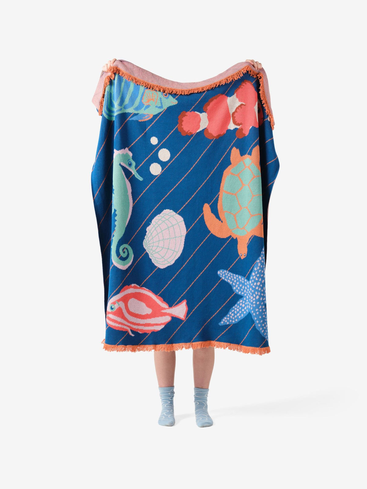 Blanket - Under The Sea Linen House - 120cm x 140cm Blue