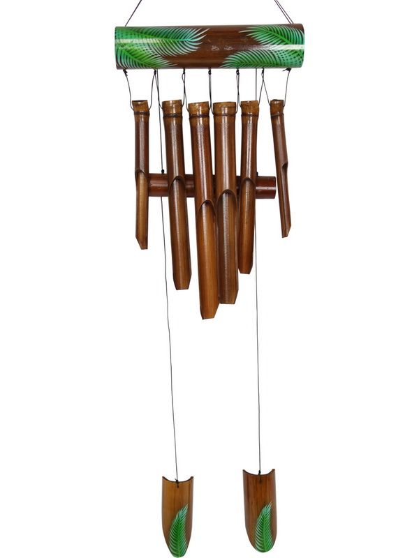 Wind Chime - Bamboo Green Leaf Design (Set of 2)