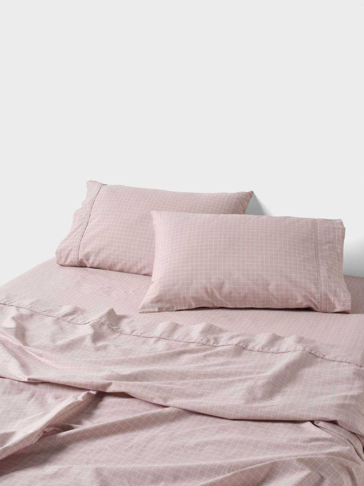 Volley Check Sheet Set Set by Linen House - King Single (Orchid)