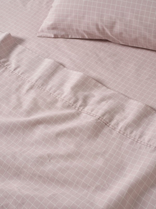 Volley Check Sheet Set Set by Linen House - Queen (Orchid)